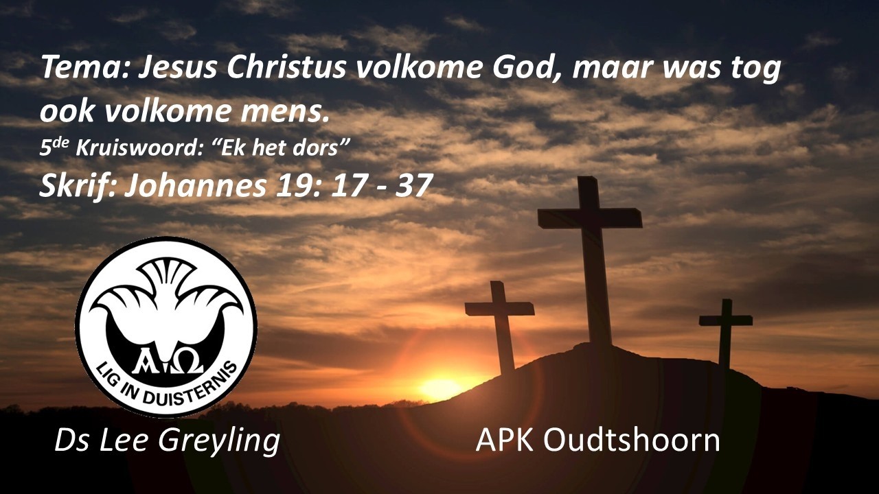 Erediens: Jesus Christus, volkome God, maar was tog ook volkome mens.