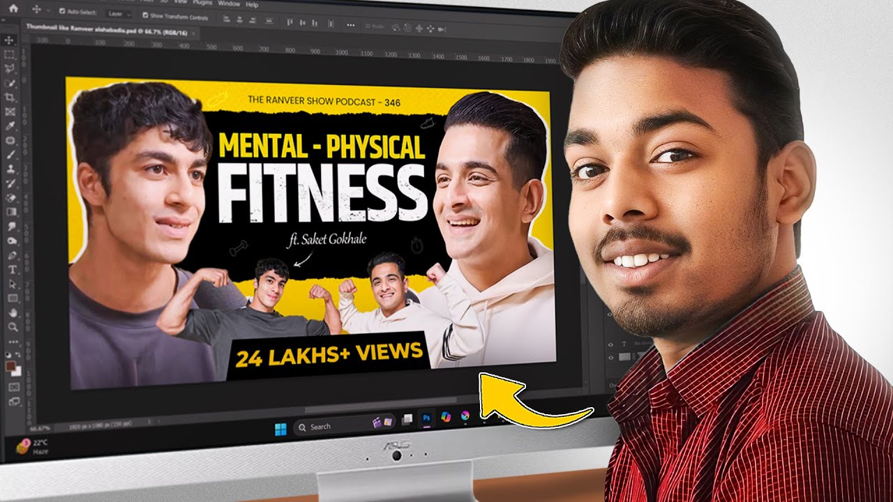 How to Make a Podcast Thumbnail Like Ranveer Allahbadia (BeerBiceps) | Full Step-by-Step Guide