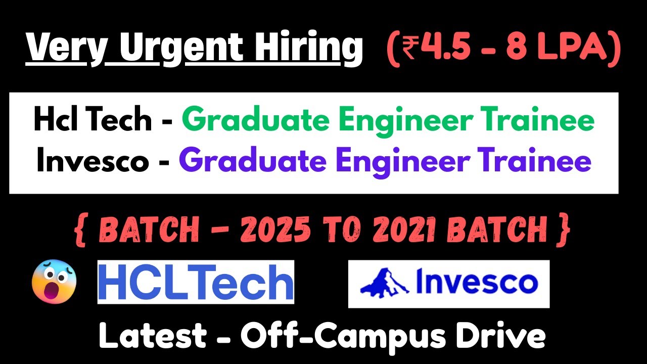 🔥HCL Tech Hiring 2025 batch | Graduate Engineer Trainee | Direct Test Hiring 2025 | hire me plz