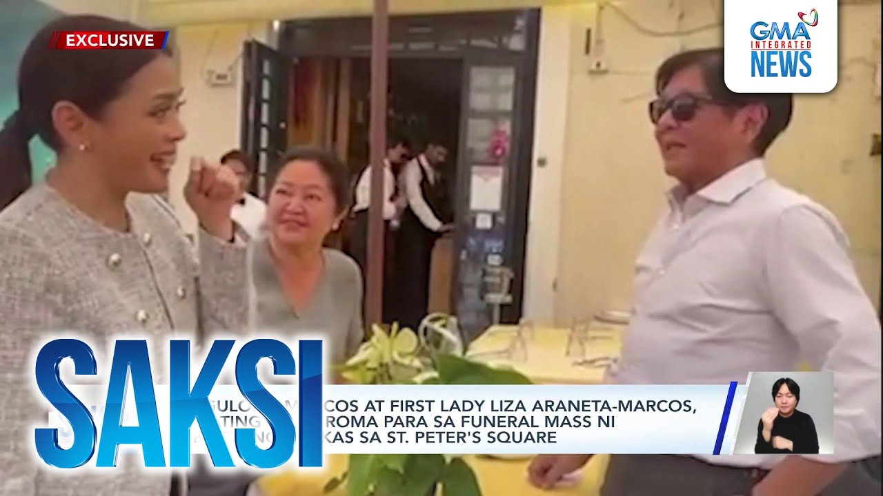 Pangulong Marcos at First lady Liza Araneta-Marcos, dumating na sa Roma para sa Funeral | Saksi
