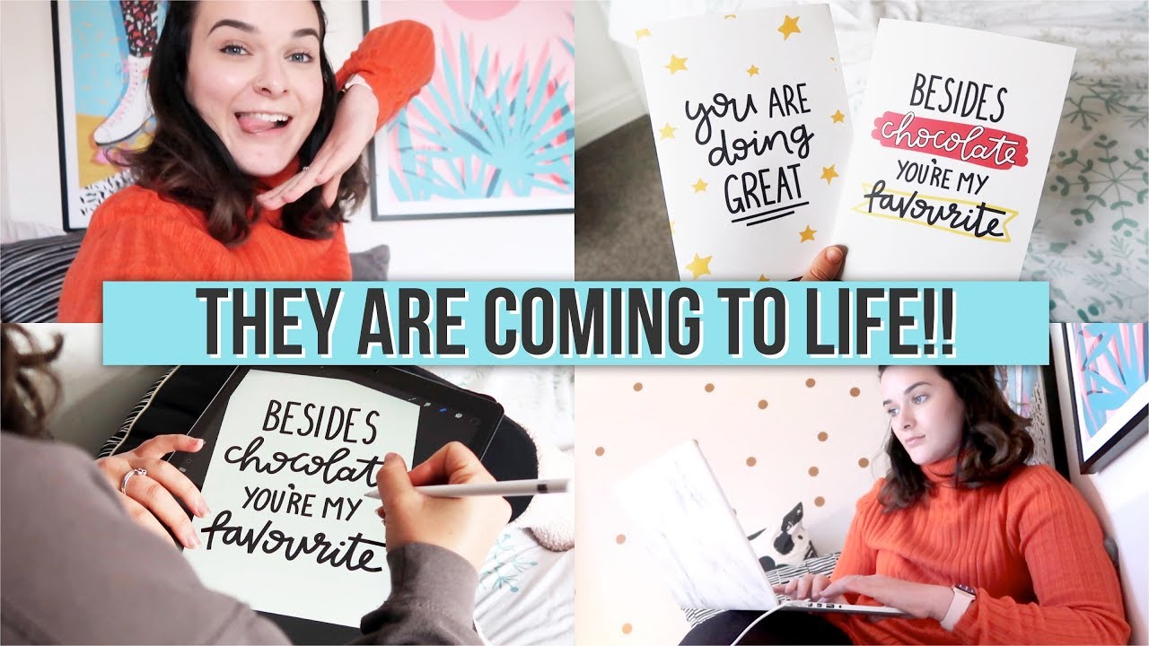 MAKING GREETING CARDS FOR ETSY!! | Studio Vlog