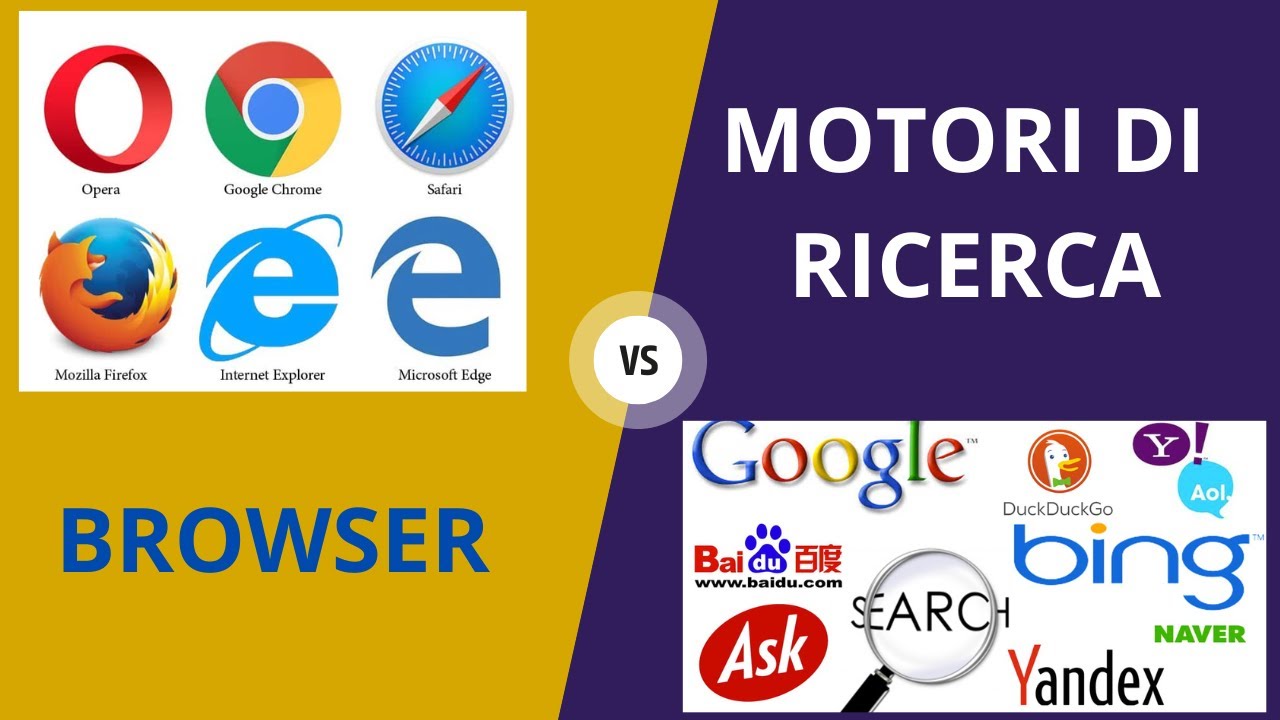 Differenza fra BROWSER e MOTORI DI RICERCA. Non confondiamoli. Sub Ita-Eng