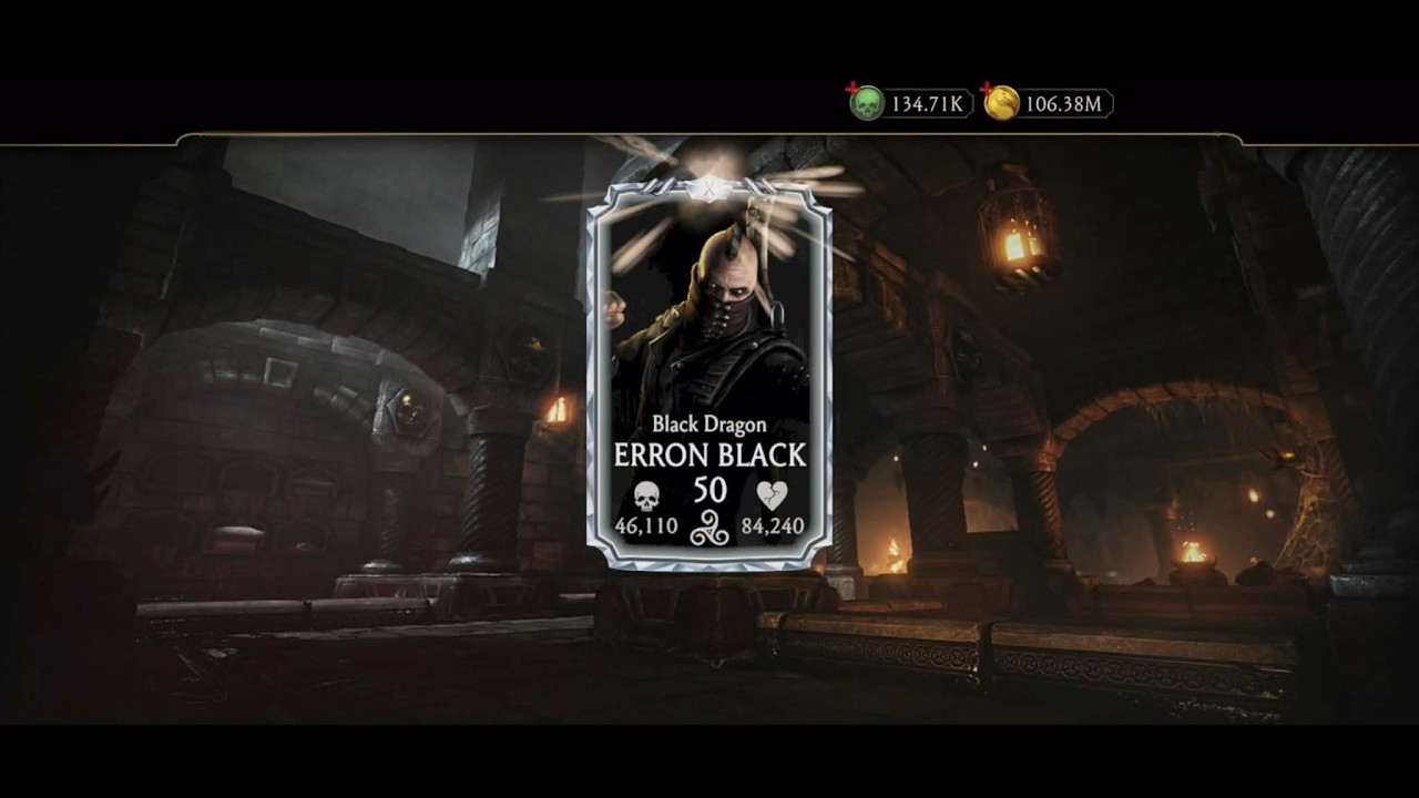 MK Mobile: The Krypt Gateway {Hardl} Challenge {Black Dragon Erron Black Maxed Out Level X}