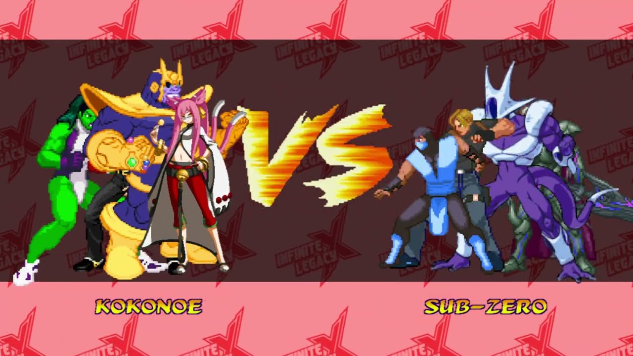 [4K] MUGEN: ETB – Kokonoe, Thanos, Rock, She Hulk vs Sub Zero, Leon, Cooler, Nelo Angelo