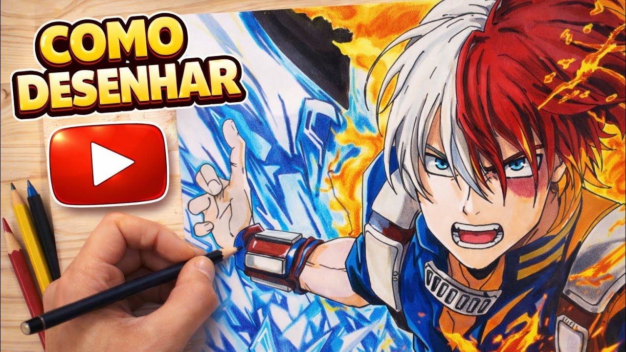 O Shoto mais INSANO que já desenhei 🔥❄️ - My Hero Academia