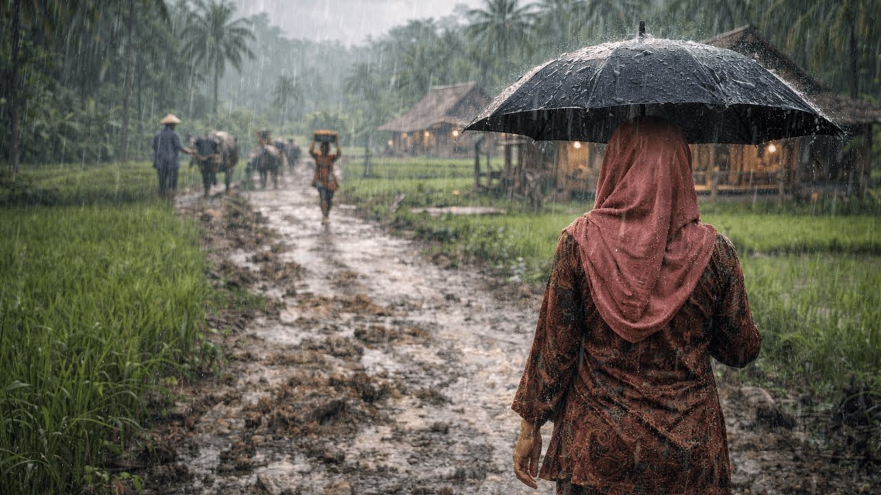 Terrifying Indonesian Thunderstorm 🌩️🌧️ Loud Thunder & Rain Sounds for Sleep