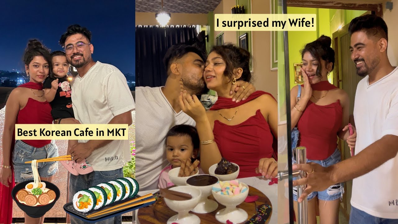How to Surprise your Wife?❤️ | Best Korean Cafe in Delhi 🍜🇰🇷