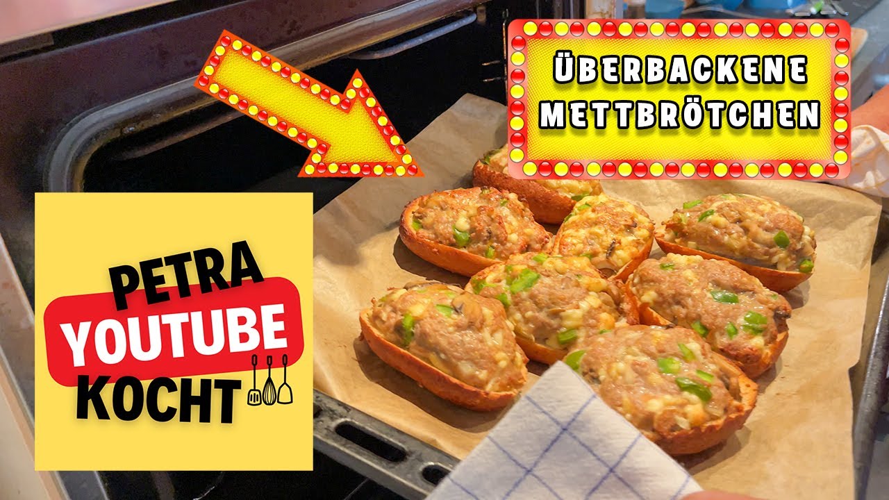 Leckere Überbackene Mettbrötchen