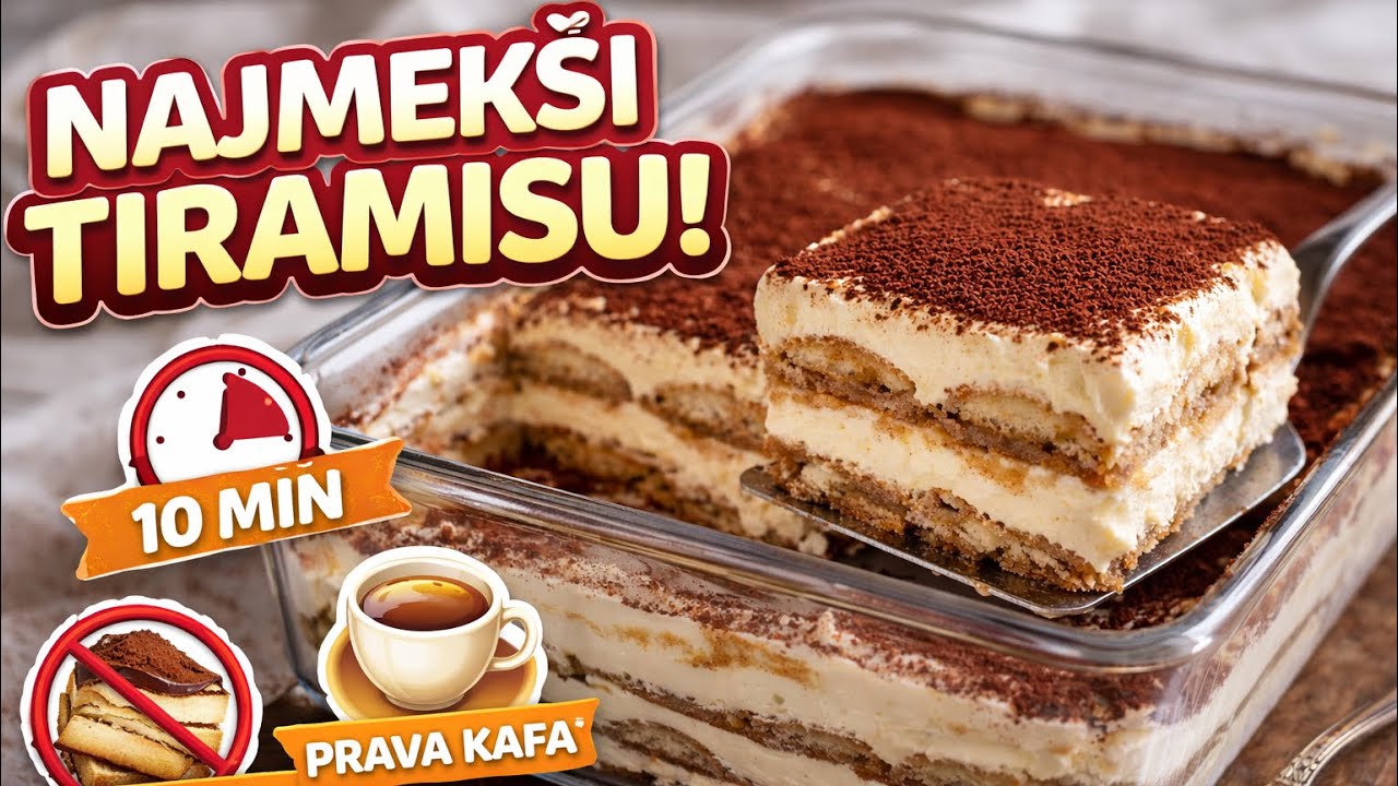  Najkremastiji tiramisu ikad | Gotov za 10 minuta (bez pečenja) Recept za tiramisu