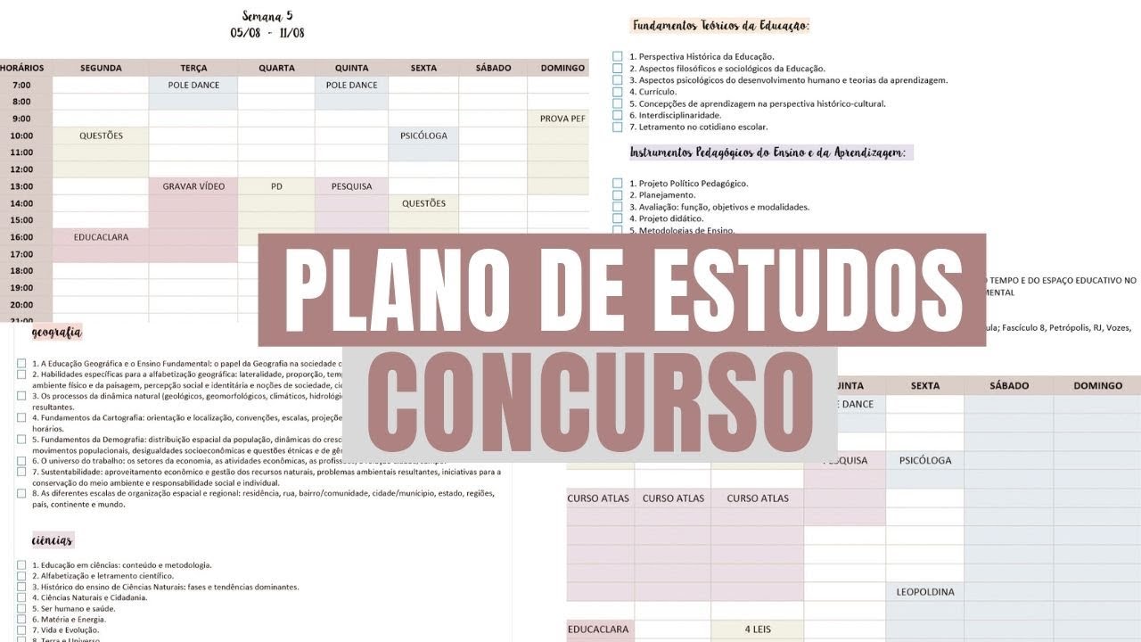 CRONOGRAMA de ESTUDOS das férias // CONCURSO PEF + MESTRADO
