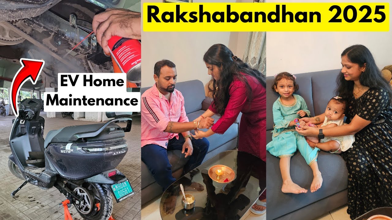 NOT EASY- Ather Rizta Belt Cleaning & Lube At Home | Raksha Bandhan vlog !