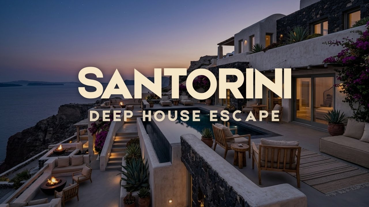 Deep House Sunset Mix for Focus & Productivity | Greek Islands Office Vibes
