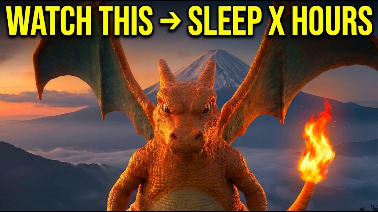 Charizard in Mt. Fuji – 60 Min Chill Pokemon Music | 4K