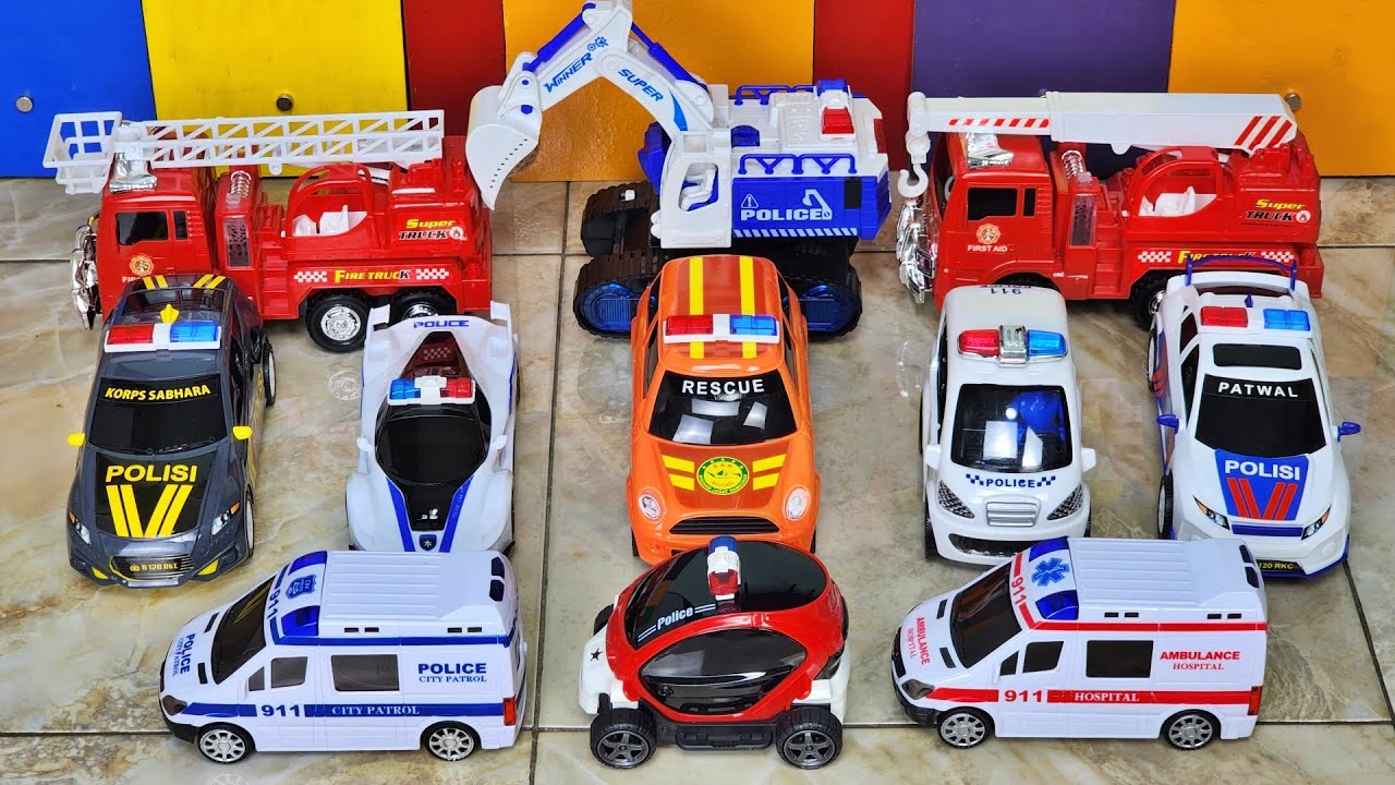 Mobil Polisi, Police car, Ambulance, Emergency Services, Pemadam Kebakaran, Fire trucks, Firefighter