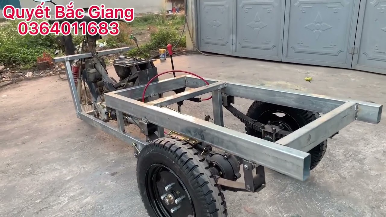 Hướng dẫn chi tiết chế tạo xe lôi xe ba bánh chế từ xe wave cũ giá rẻ