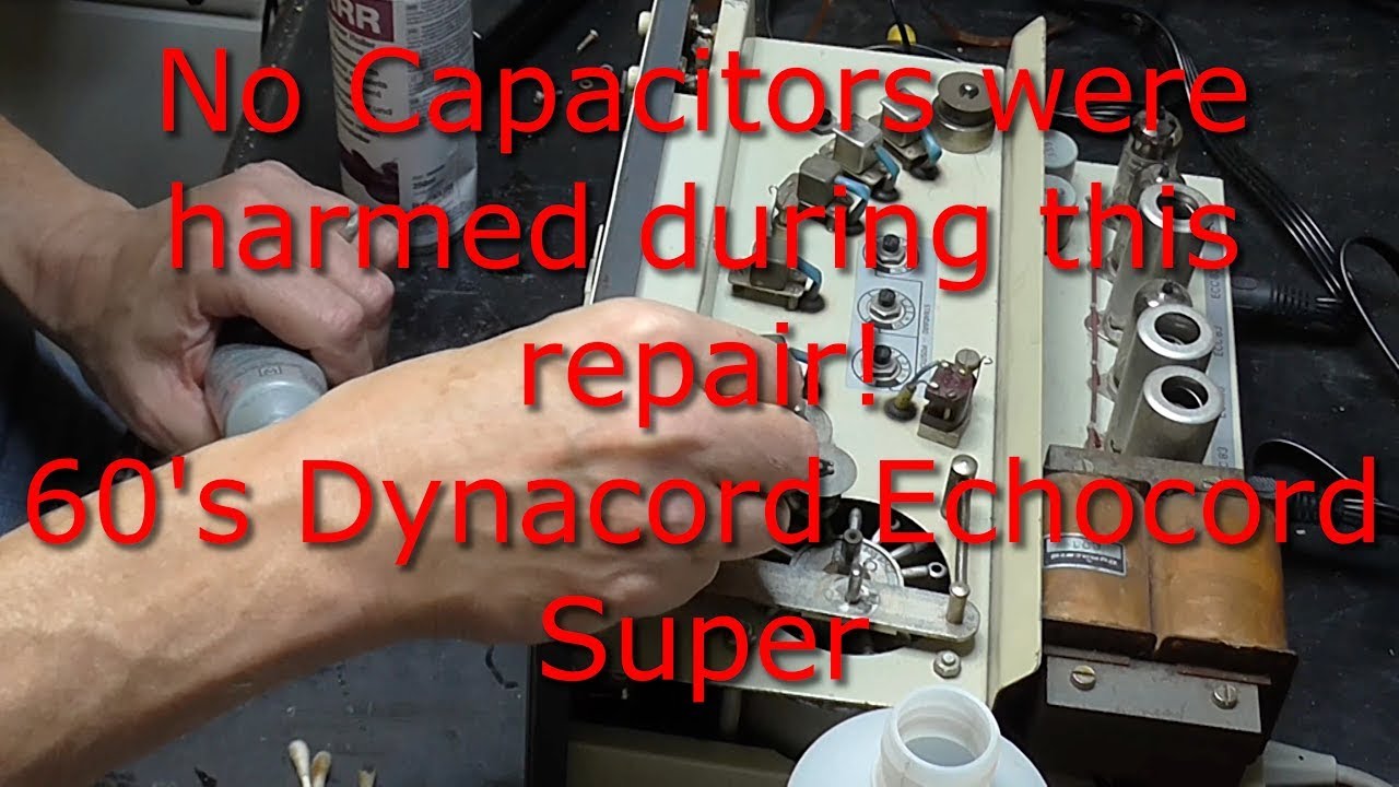 No capacitors needed! Dynacord Echocord Super. Mostly mechanical repairs