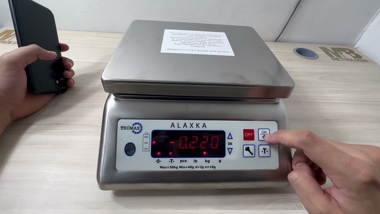 Uso de Balanza digital full inox TRUMAX ALAXKA con Protección Agua Directa