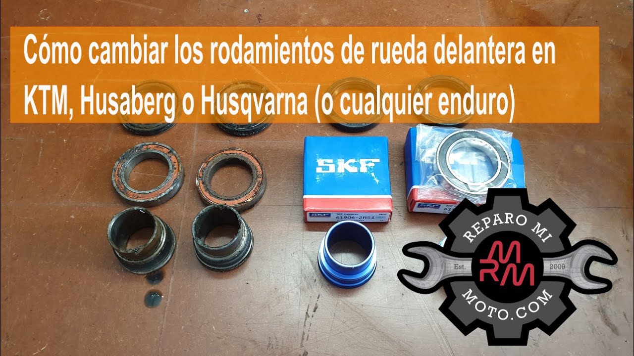 Tutorial como cambiar rodamientos rueda delantera KTM Husaberg o Husqvarna