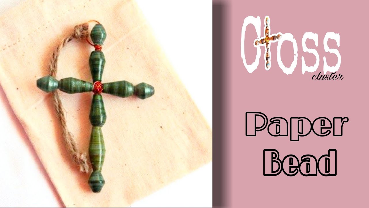 Cross Paper Bead Making Tutorial~ Easy Paper Beads DIY #beads #paperbeads #schoolprojects