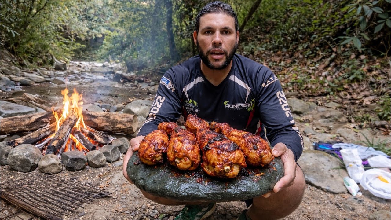 COCINANDO ALA ORILLA  DEL RIO CRISTALINO 