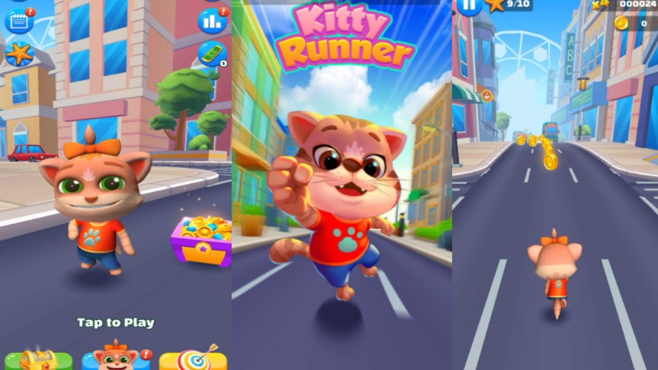 Talking kitty Runner game - talking kitty runner game Android gameplay #gaming #gamer