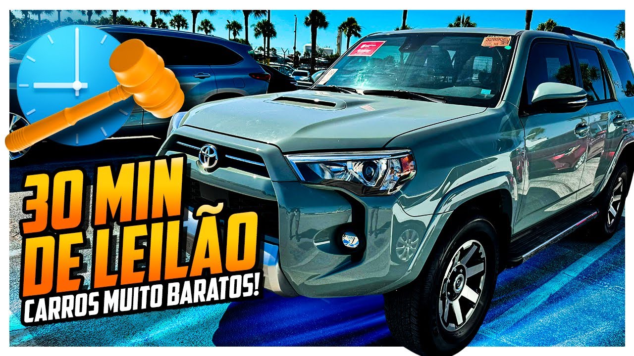 3O MINUTOS CARROS NO LEIL&Atilde;O USA 😮 Carros BARATOS e dos SONHOS