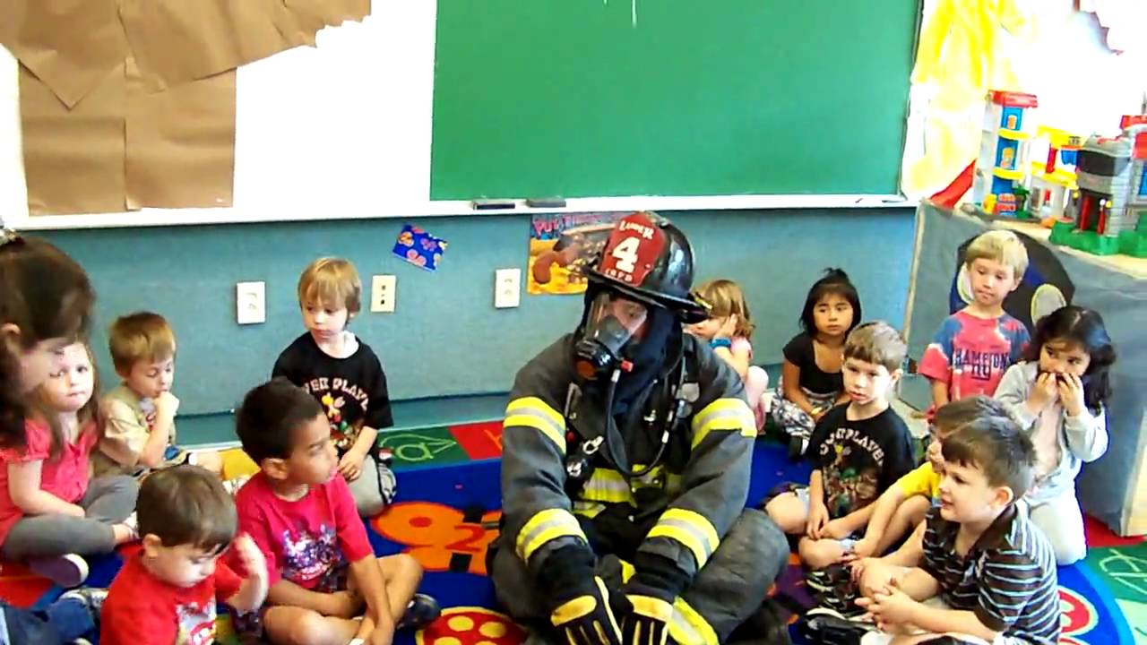 Firemen teach your preschool child about fire safety