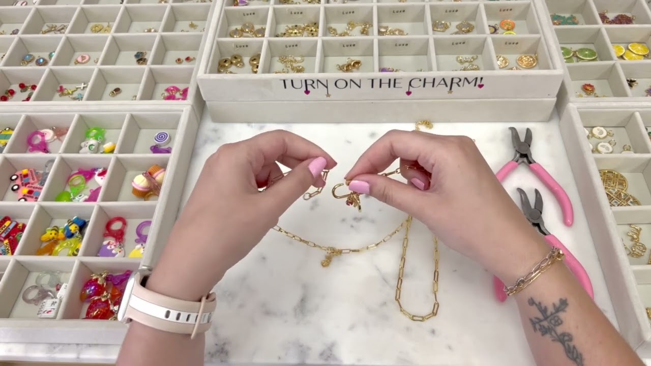Charm Bar Tutorial - How to Attach Charms Directly to a Necklace or to our Carabiner