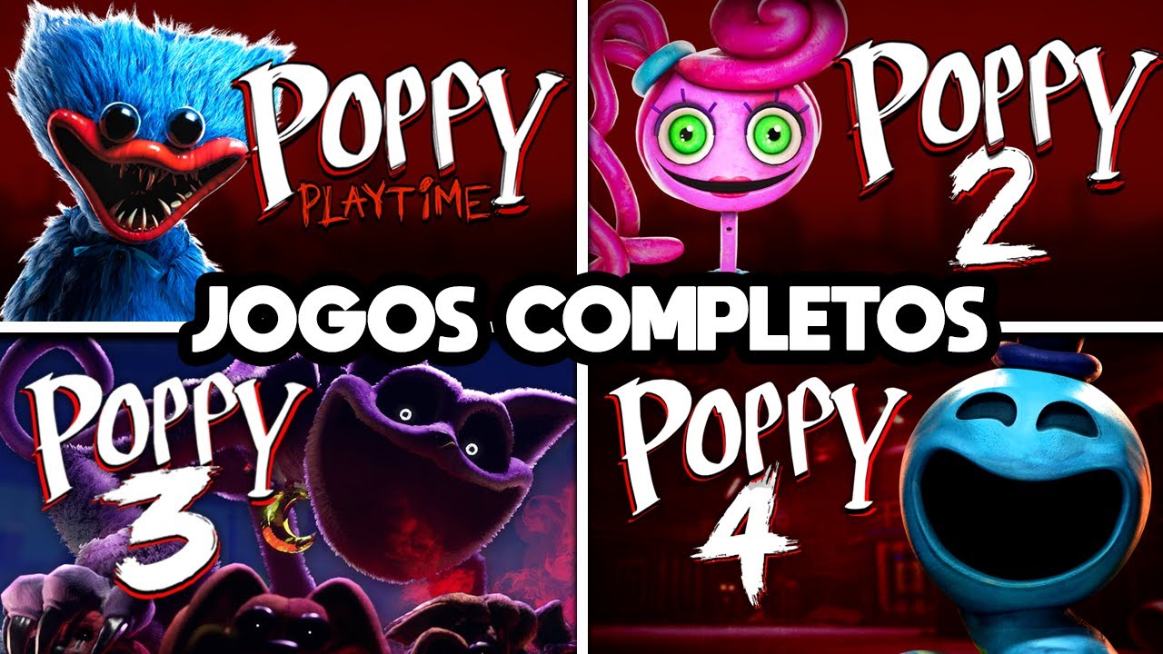 Poppy Playtime Capítulo do 1 ao 4 - TODOS os JOGOS COMPLETOS Dublados (4K 60FPS) - Sem Comentários