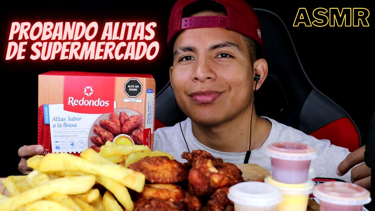 ASMR COMIENDO ALITAS DE SUPERMERCADO