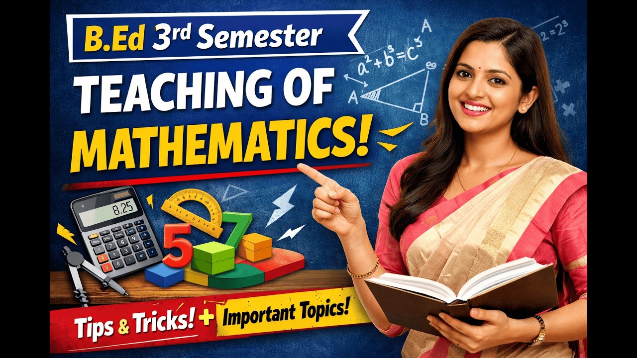TEACHING OF MATHEMATICS PAPER (IX) -B (3) IMORTANT QUESTIONS FOR B.Ed 3rd Semester