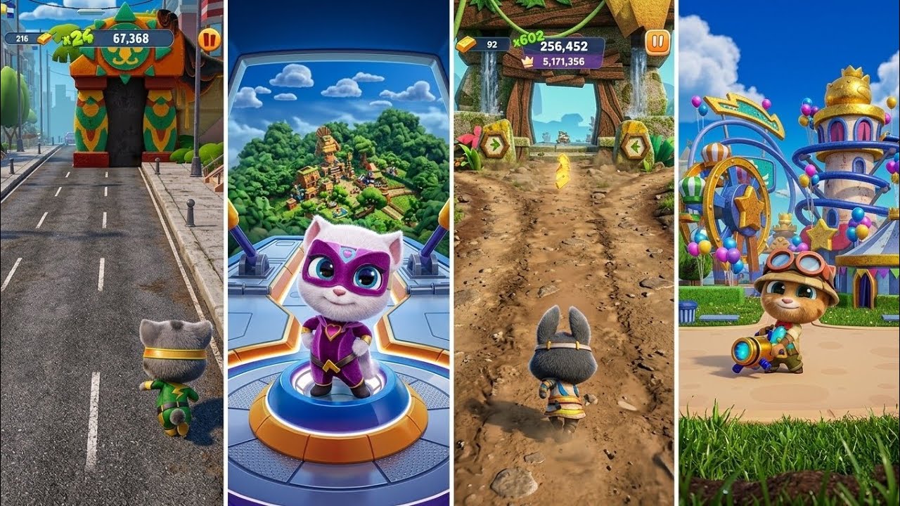 Talking Tom Gold Run,Talking Tom Hero Dash,Talking Tom Time Rush,Talking Tom Blast Park