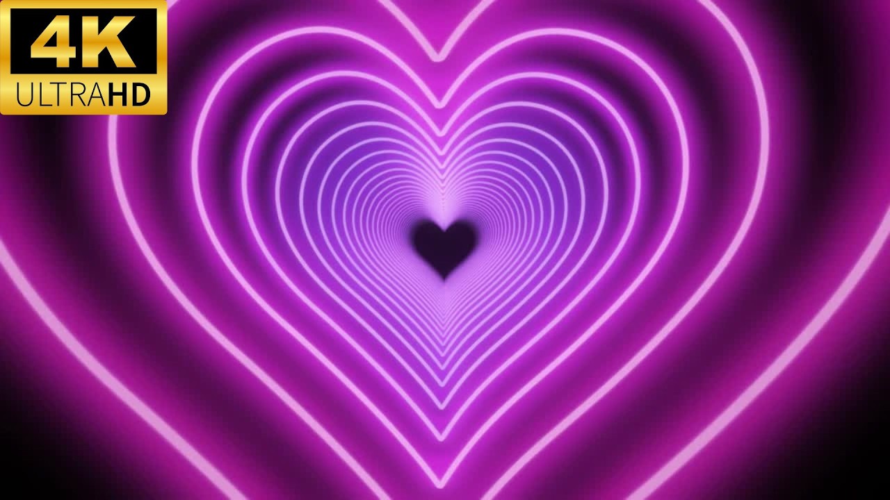 Purple Heart background video loop seamless loop tunnel Animation background (No Sound)