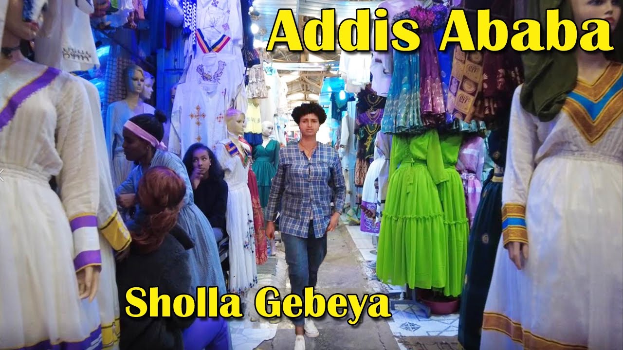 (ሾላ ገበያ) 4K Walking in Market Shola Gebeya Addis Ababa Ethiopia #2023