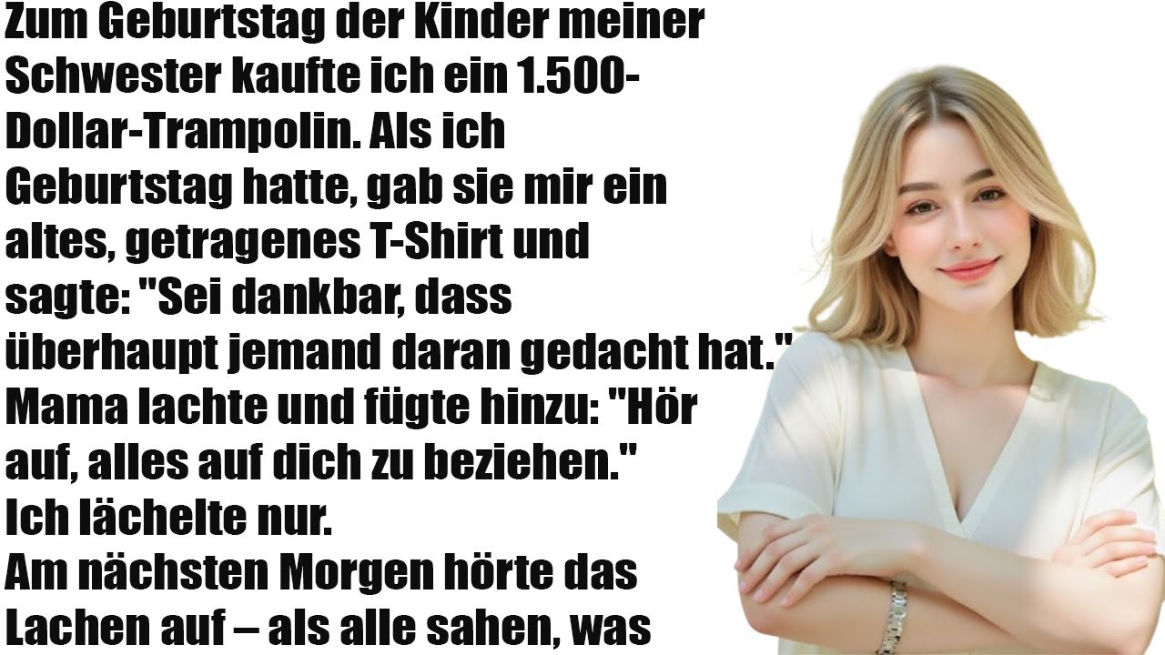Für ihre Kinder kaufte ich ein $1.500 Trampolin – mein Geschenk? Nur eine Rechnung!