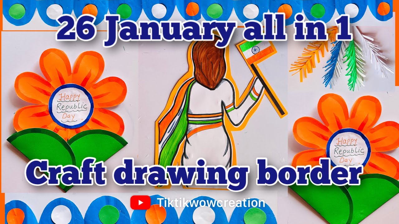 Tricolour craft ideas | tricolour decoration | Republic Day drawing | Republic Day board decoration