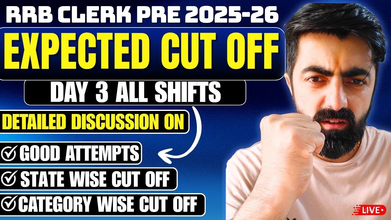IBPS RRB CLERK PRE 2025 SAFE Attempts Discussion (State-Wise, Day 3 Review) | This much should ha...
