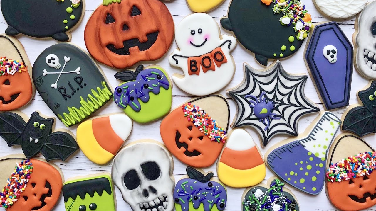 HALLOWEEN COOKIES - classic Halloween cookies w/soothing music | Satisfying Cookie Decorating