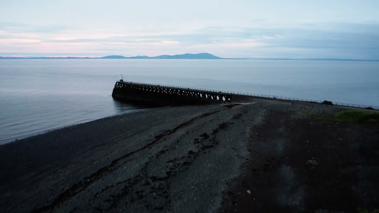 Maryport Beach Pier - Drone clip