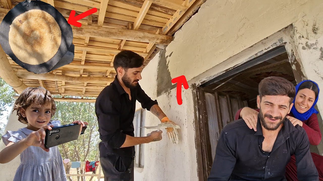 🏚️ Rebuilding Home Walls + Traditional Nomadic Bread Baking 🍞 | Ali & Shahrbanoo’s Life