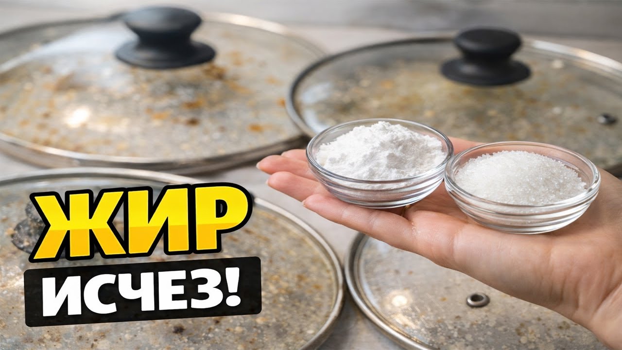 Старый жир исчез за минуты! Стеклянные крышки как новые