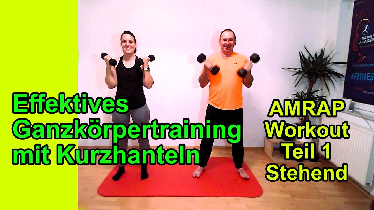 AMRAP Workout mit Kurzhanteln | 2 &Uuml;bungen x 2 Minuten | Teil 1 &ndash; Stehend