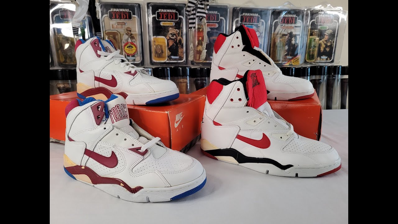 1991 Nike Air Mach Force comparison 3/4 and high