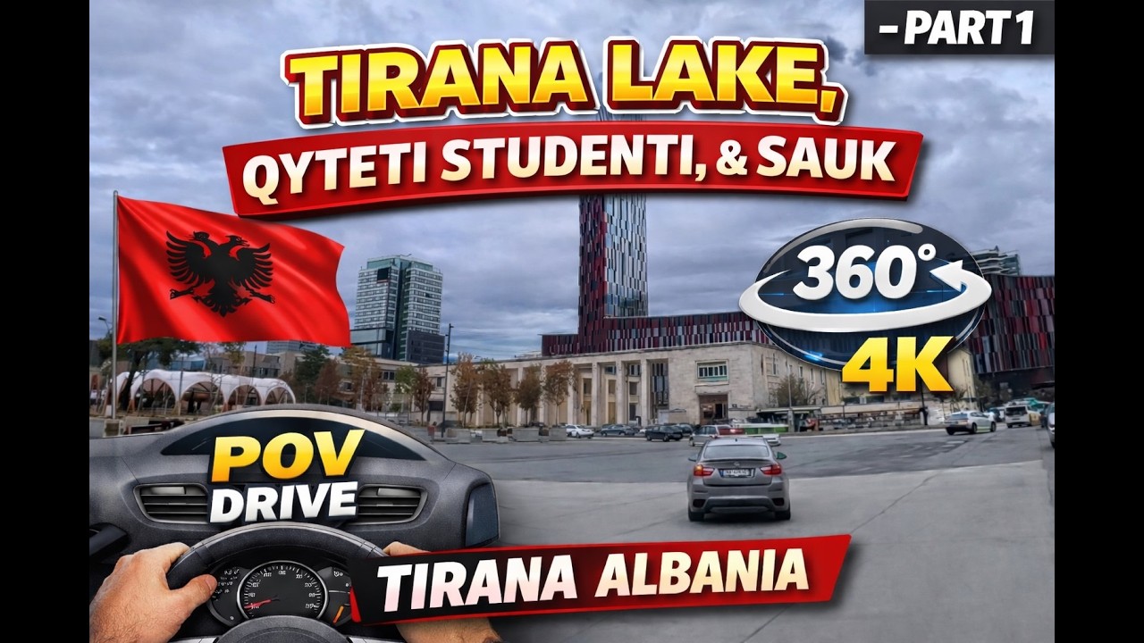 Liqeni Artificial & Rruga e Elbasanit Drive 🇦🇱 | Tirana Albania 360° POV City Tour (4K) – Part 1
