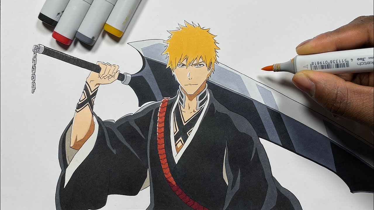 How To Draw Ichigo Kurosaki Step By Step Tutorial! - Bleach Thousand Year Blood War