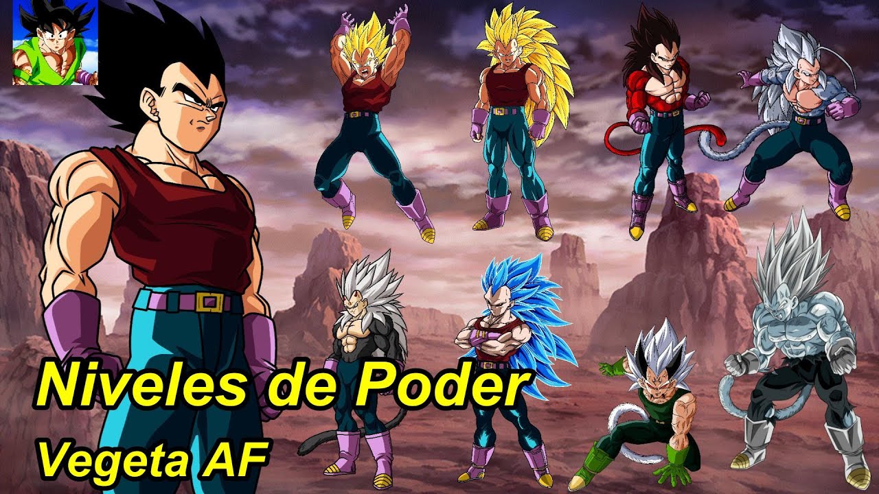 Niveles de Poder de Vegeta AF en Cada Saga de Dragon Ball AF. #dragonball #vegeta #goku