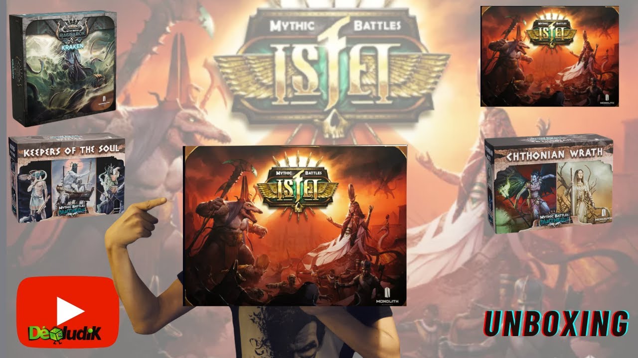 Mythic Battles : Isfet + Extensions Pantheon + Extension Ragnar&ouml;k - Unboxing -Monolith