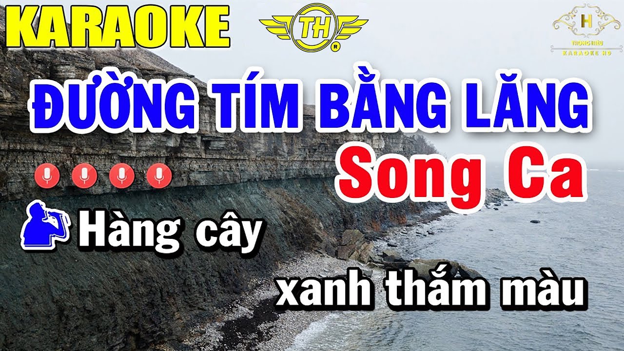 Đường Tím Bằng Lăng Karaoke Song Ca | Beat Mới Dễ Hát Âm Thanh Chuẩn | Trọng Hiếu