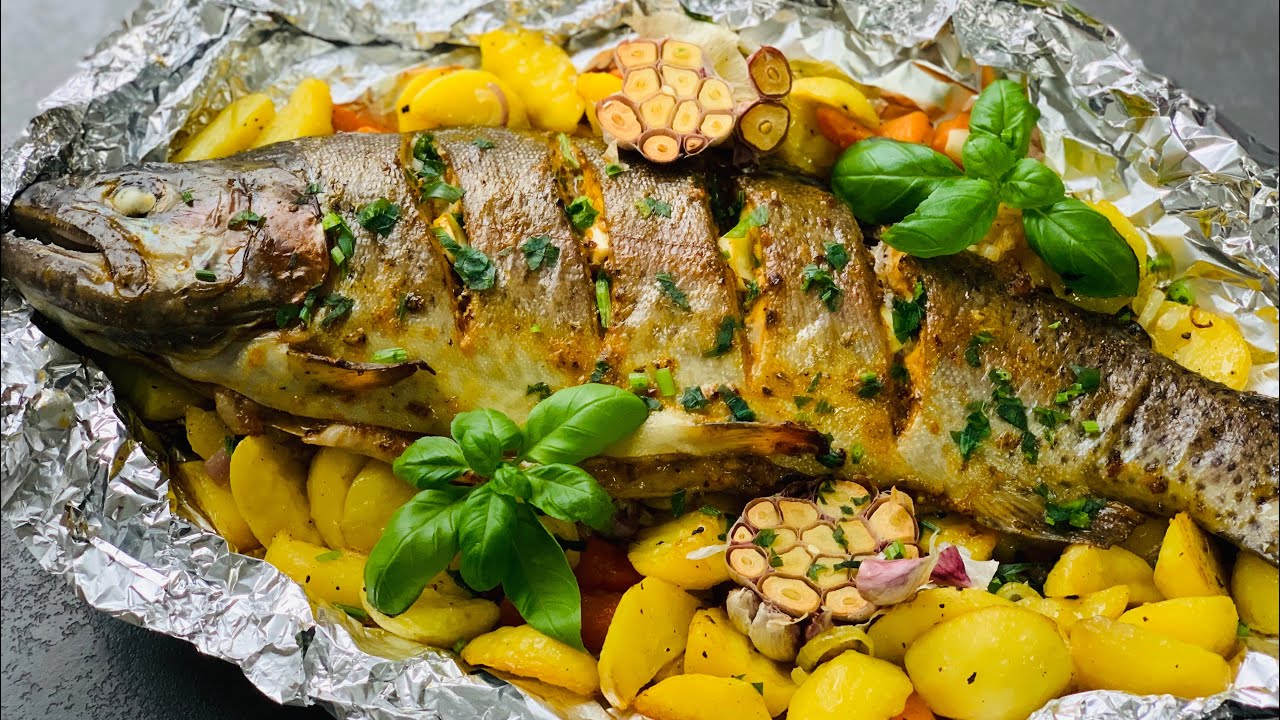 Нежная и Невероятно Вкусная Форель с Овощами в Духовке!  ЗАПЕЧЕННАЯ В ФОЛЬГЕ ФОРЕЛЬ!