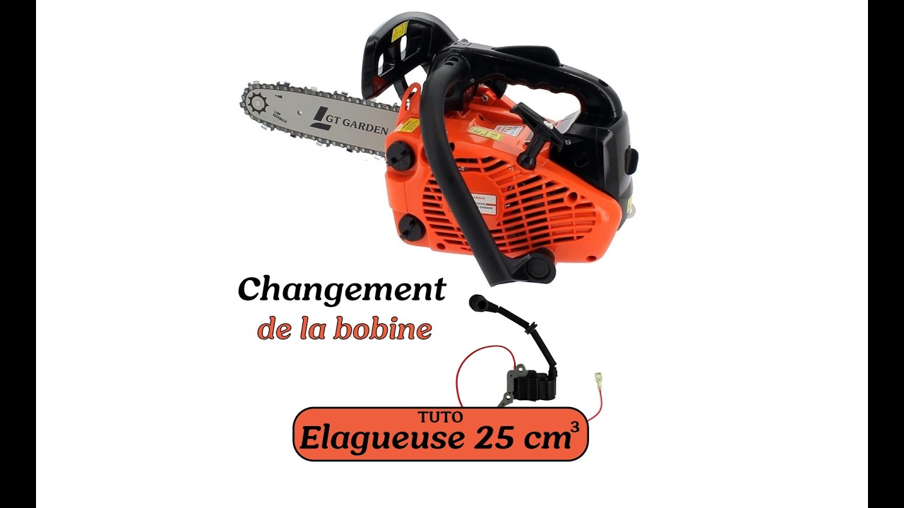 Tuto GT GARDEN : Changement de la bobine de la tronçonneuse élagueuse 25 cm3